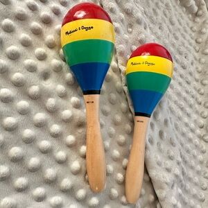 Melissa & Doug Children's Wooden Maracas Musical Instruments Toy Set of 2